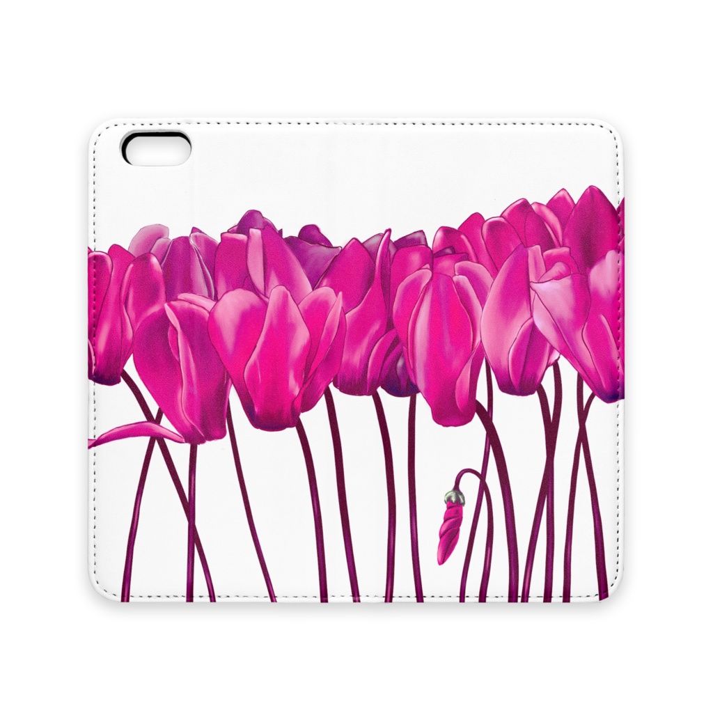 シクラメン　手帖型 iPhone case 