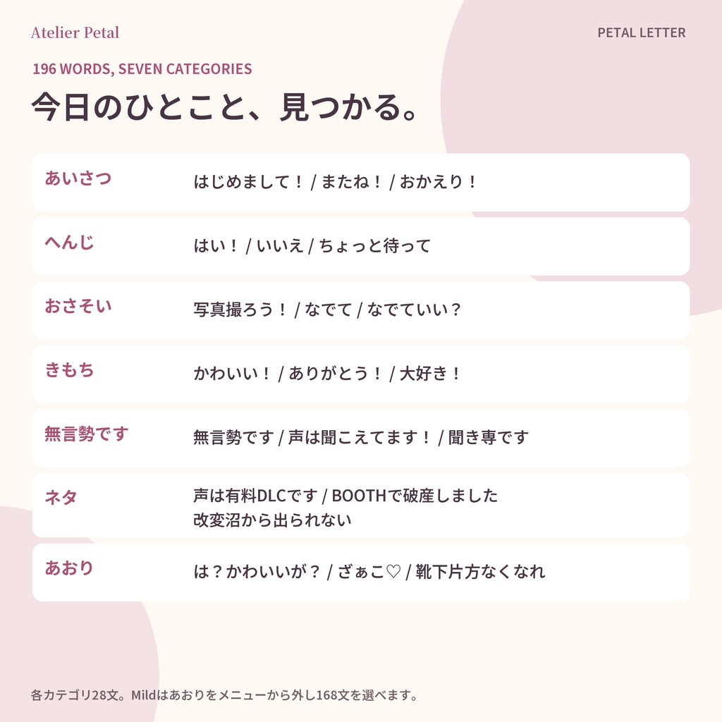 【VRChat】PETAL LETTER|無言勢のためのメッセージ手紙ギミック【196文+自作59件/便箋3種/MA対応】