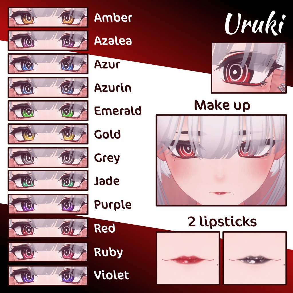 Update [Mayo / まよ] [Euphorika / ユーフォリカ] [Misaki / 海咲] ! [25 Avatars] Izanami Eyes and Make Up Textures 缩略图 16