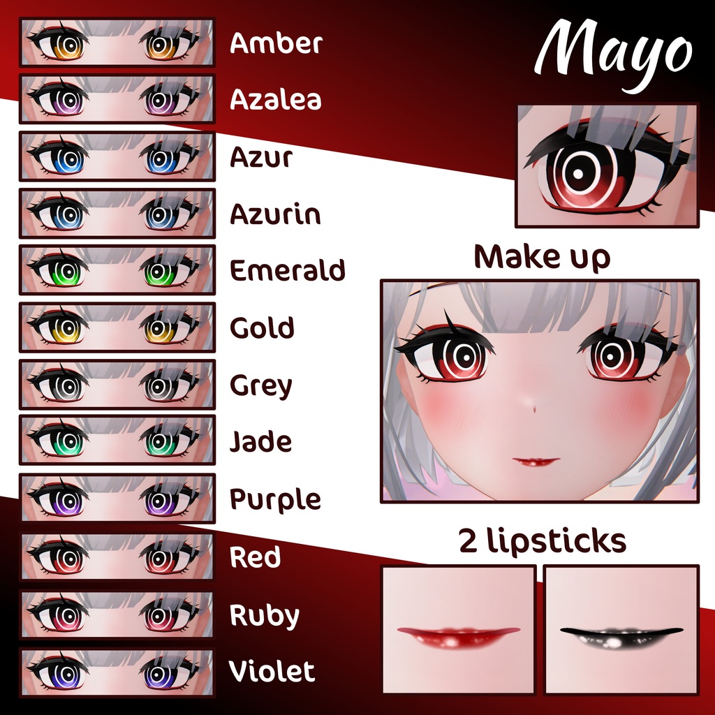 Update [Mayo / まよ] [Euphorika / ユーフォリカ] [Misaki / 海咲] ! [25 Avatars] Izanami Eyes and Make Up Textures 缩略图 24