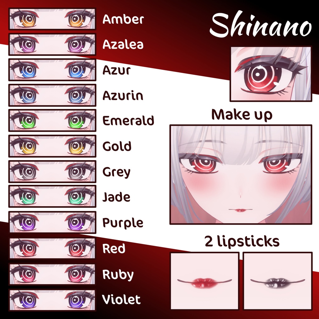 Update [Mayo / まよ] [Euphorika / ユーフォリカ] [Misaki / 海咲] ! [25 Avatars] Izanami Eyes and Make Up Textures 缩略图 13