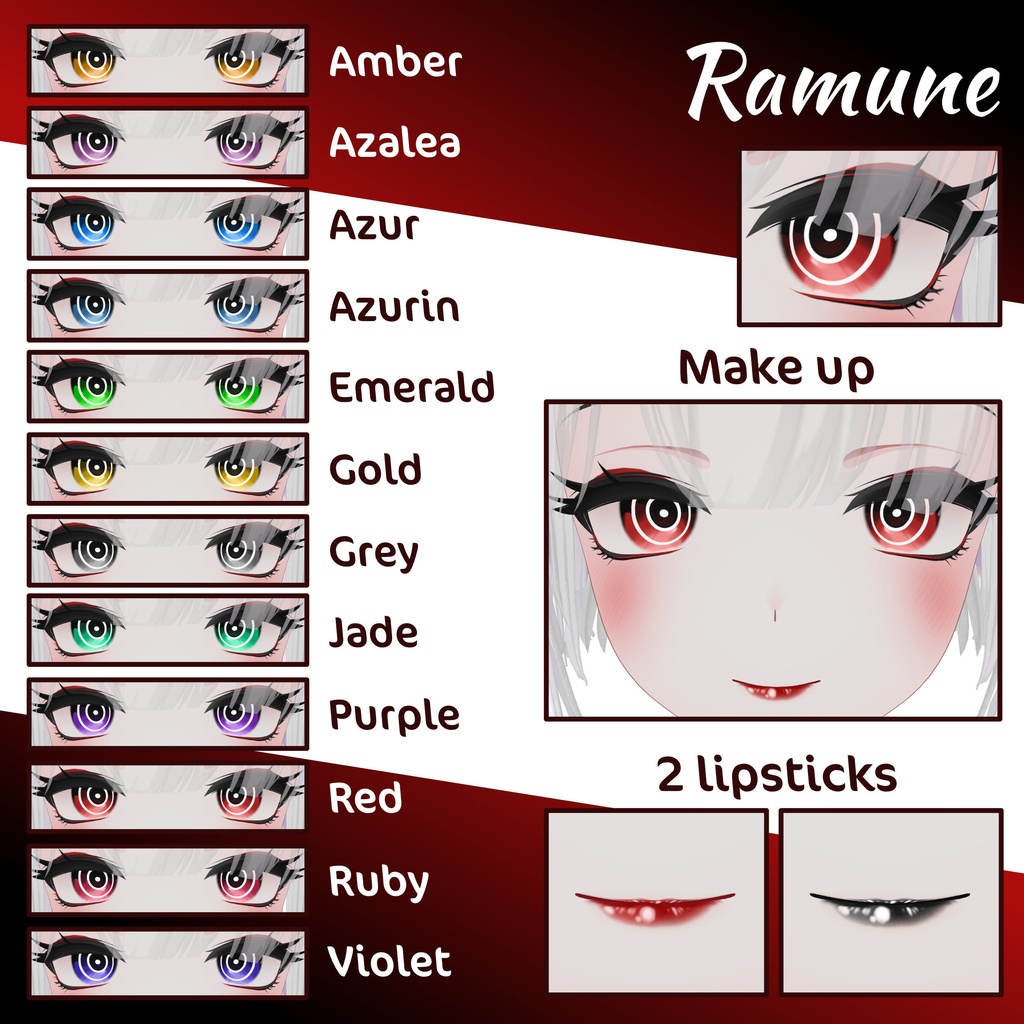 Update [Mayo / まよ] [Euphorika / ユーフォリカ] [Misaki / 海咲] ! [25 Avatars] Izanami Eyes and Make Up Textures 缩略图 22