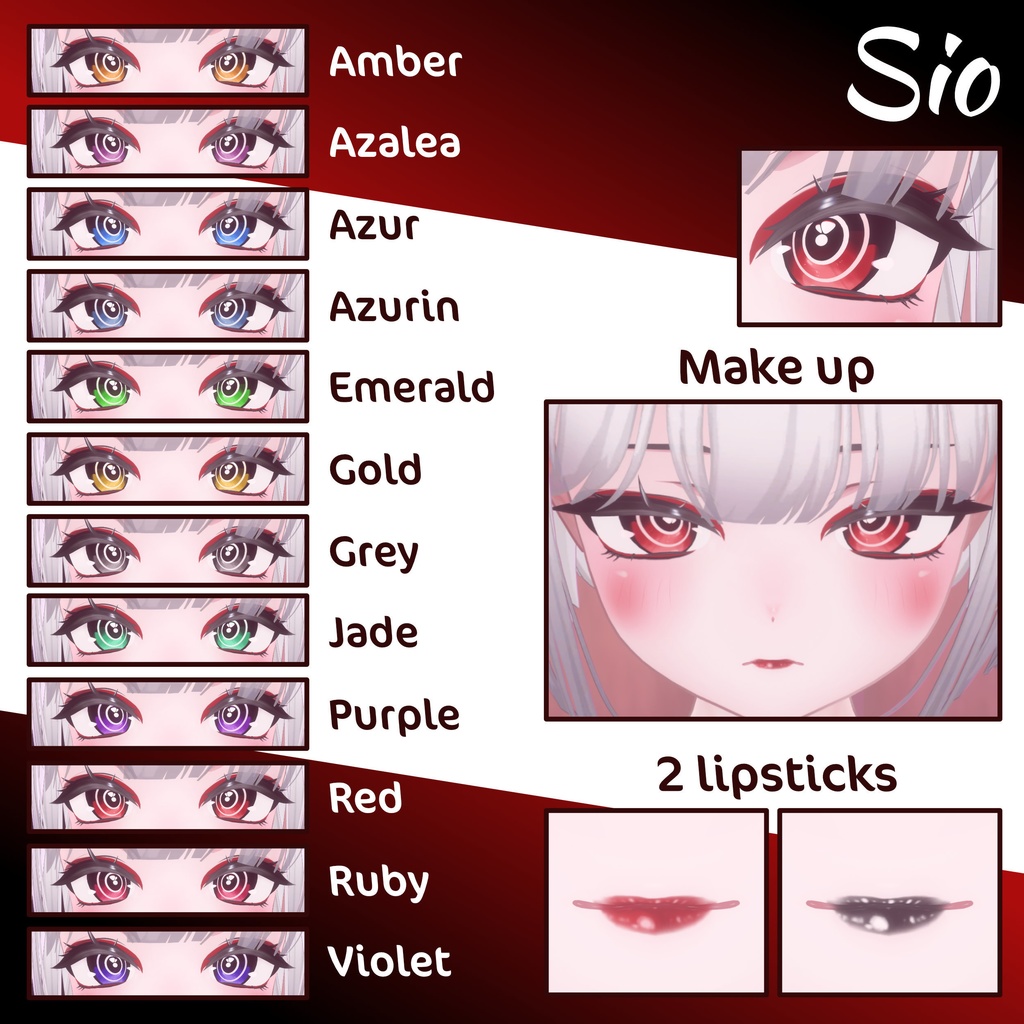 Update [Mayo / まよ] [Euphorika / ユーフォリカ] [Misaki / 海咲] ! [25 Avatars] Izanami Eyes and Make Up Textures 缩略图 15