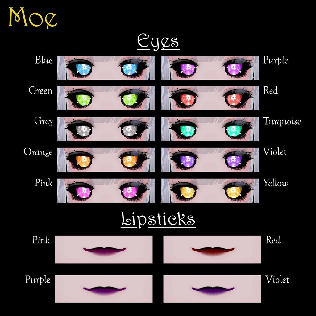 [14 Avatars] Shinigami Eyes and Make Up Textures 缩略图 11