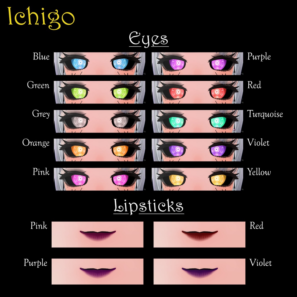 [14 Avatars] Shinigami Eyes and Make Up Textures 缩略图 29