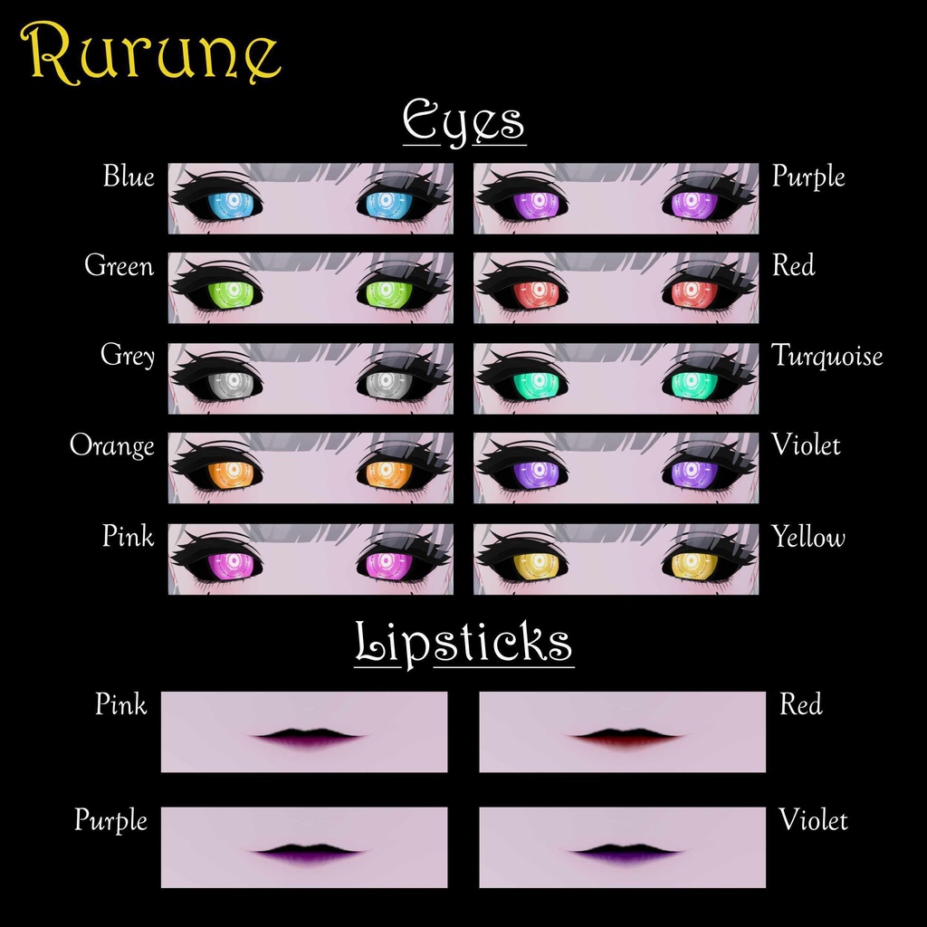 [14 Avatars] Shinigami Eyes and Make Up Textures 缩略图 13