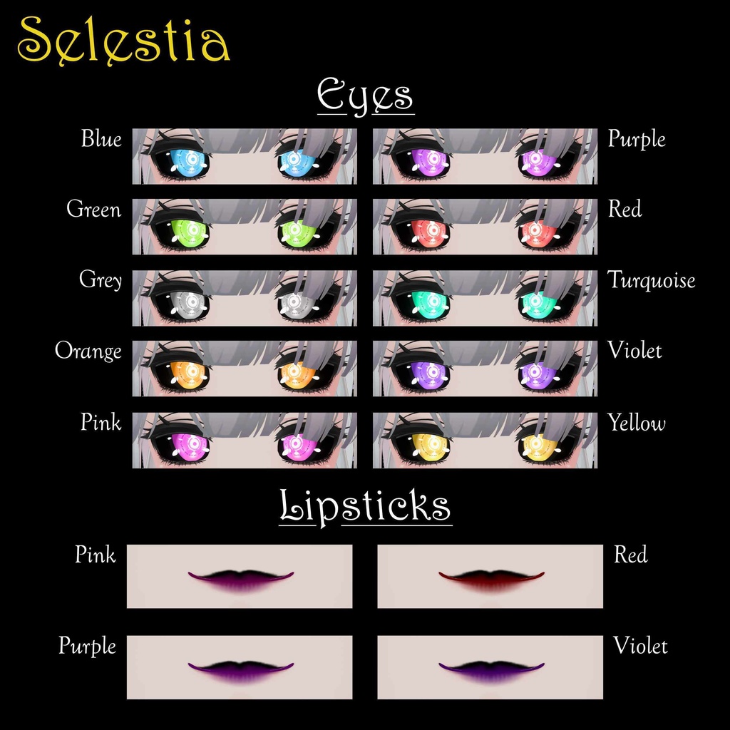[14 Avatars] Shinigami Eyes and Make Up Textures 缩略图 15