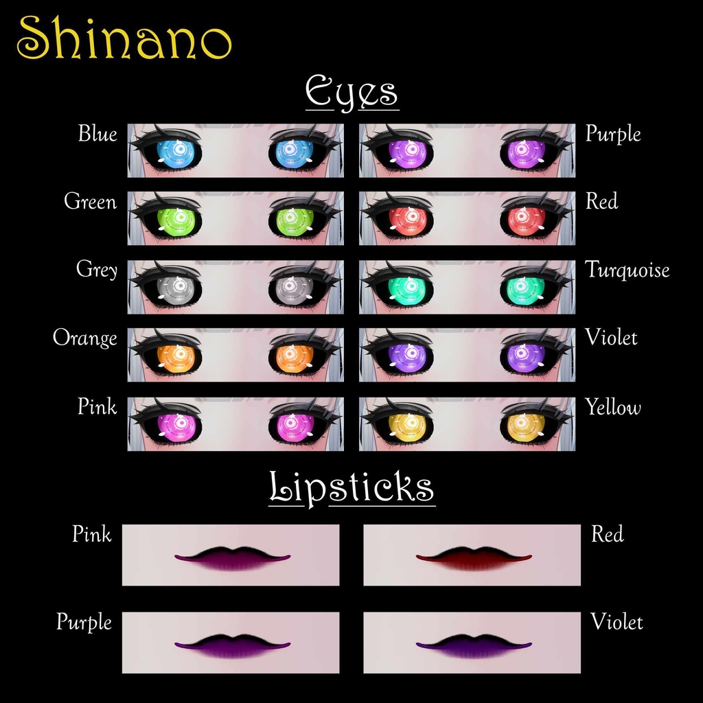 [14 Avatars] Shinigami Eyes and Make Up Textures 缩略图 17