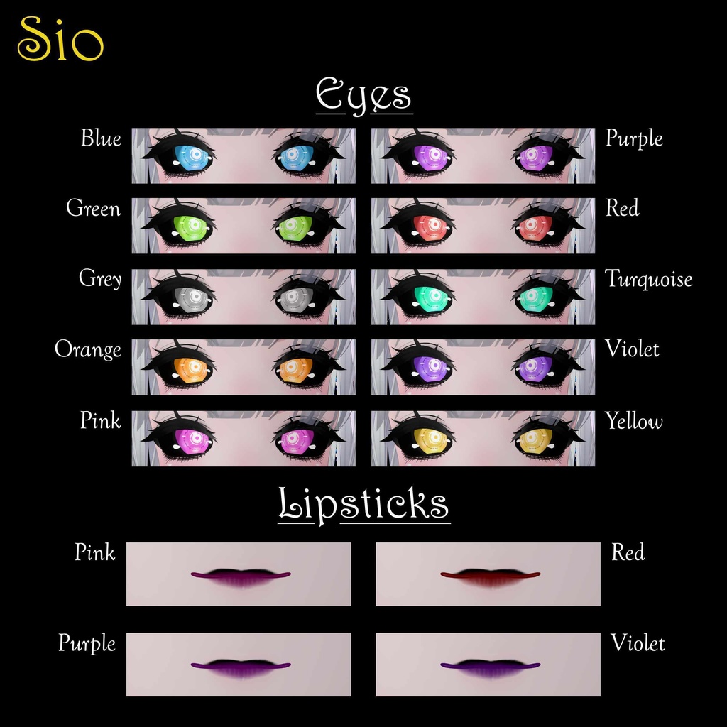 [14 Avatars] Shinigami Eyes and Make Up Textures 缩略图 21