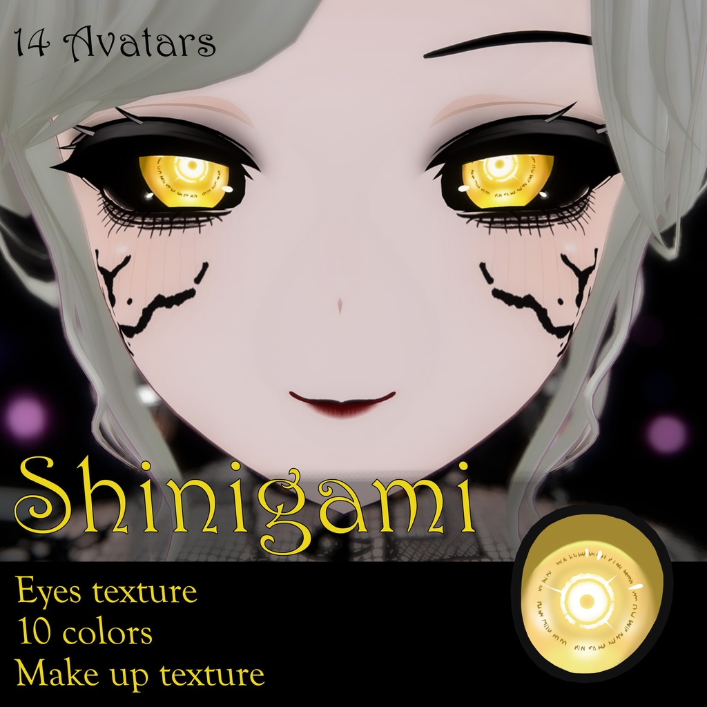 [14 Avatars] Shinigami Eyes and Make Up Textures
