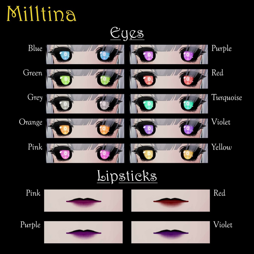 [14 Avatars] Shinigami Eyes and Make Up Textures 缩略图 25