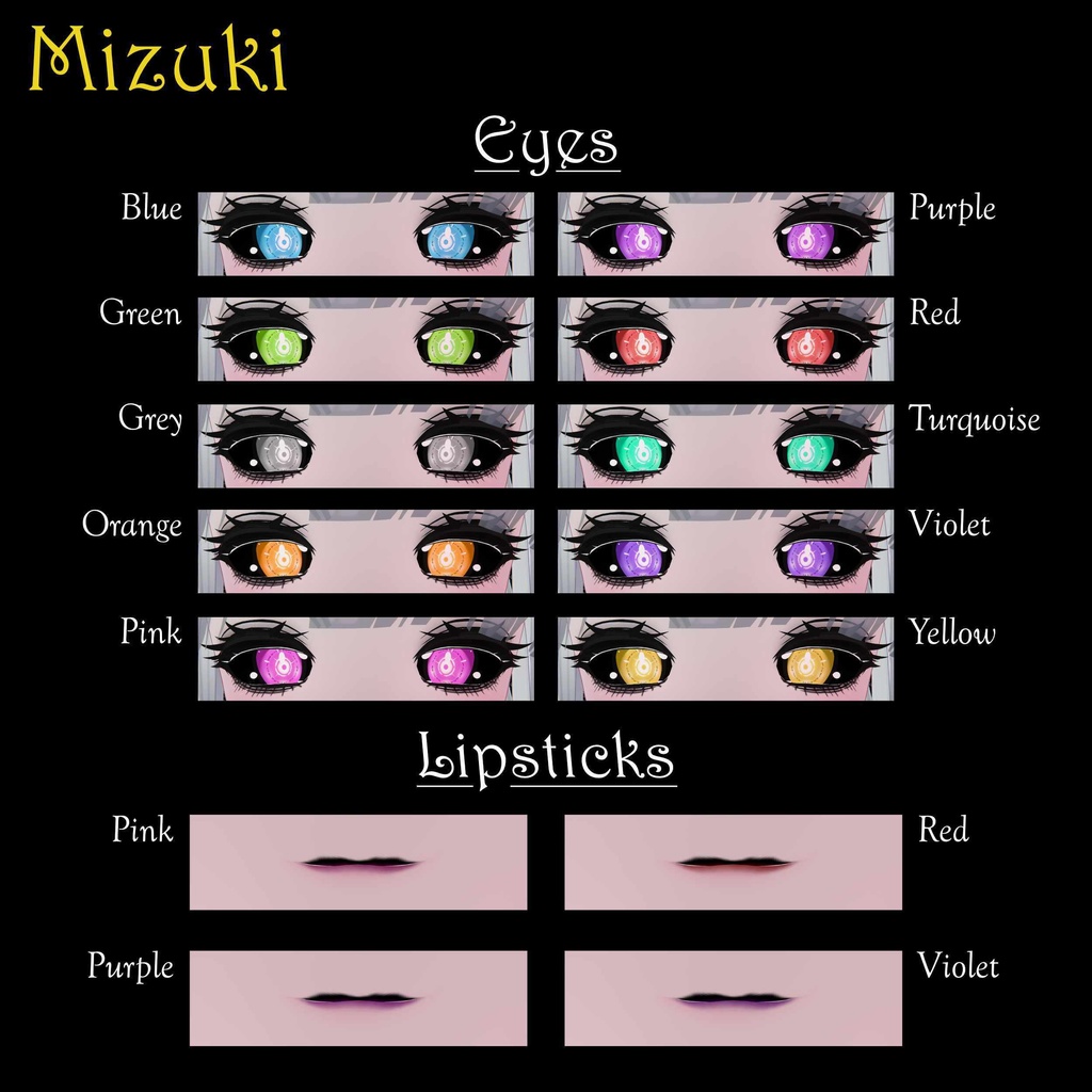 [14 Avatars] Shinigami Eyes and Make Up Textures 缩略图 9