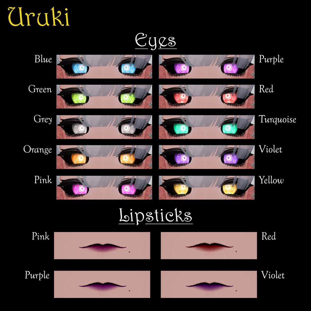 [14 Avatars] Shinigami Eyes and Make Up Textures 缩略图 27