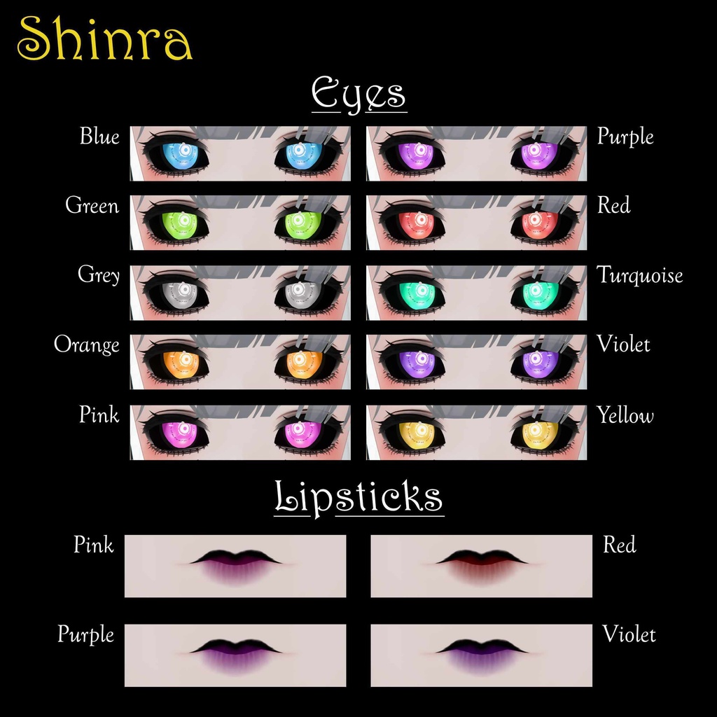 [14 Avatars] Shinigami Eyes and Make Up Textures 缩略图 19