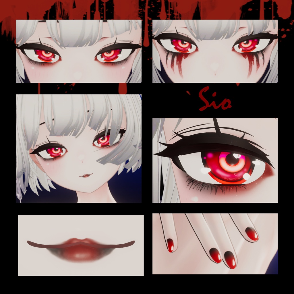 [6 Avatars] Bloody Mary Eyes, Make Up & Nails Textures 缩略图 17