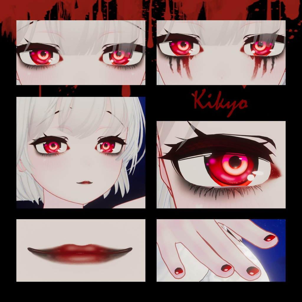 [6 Avatars] Bloody Mary Eyes, Make Up & Nails Textures 缩略图 11