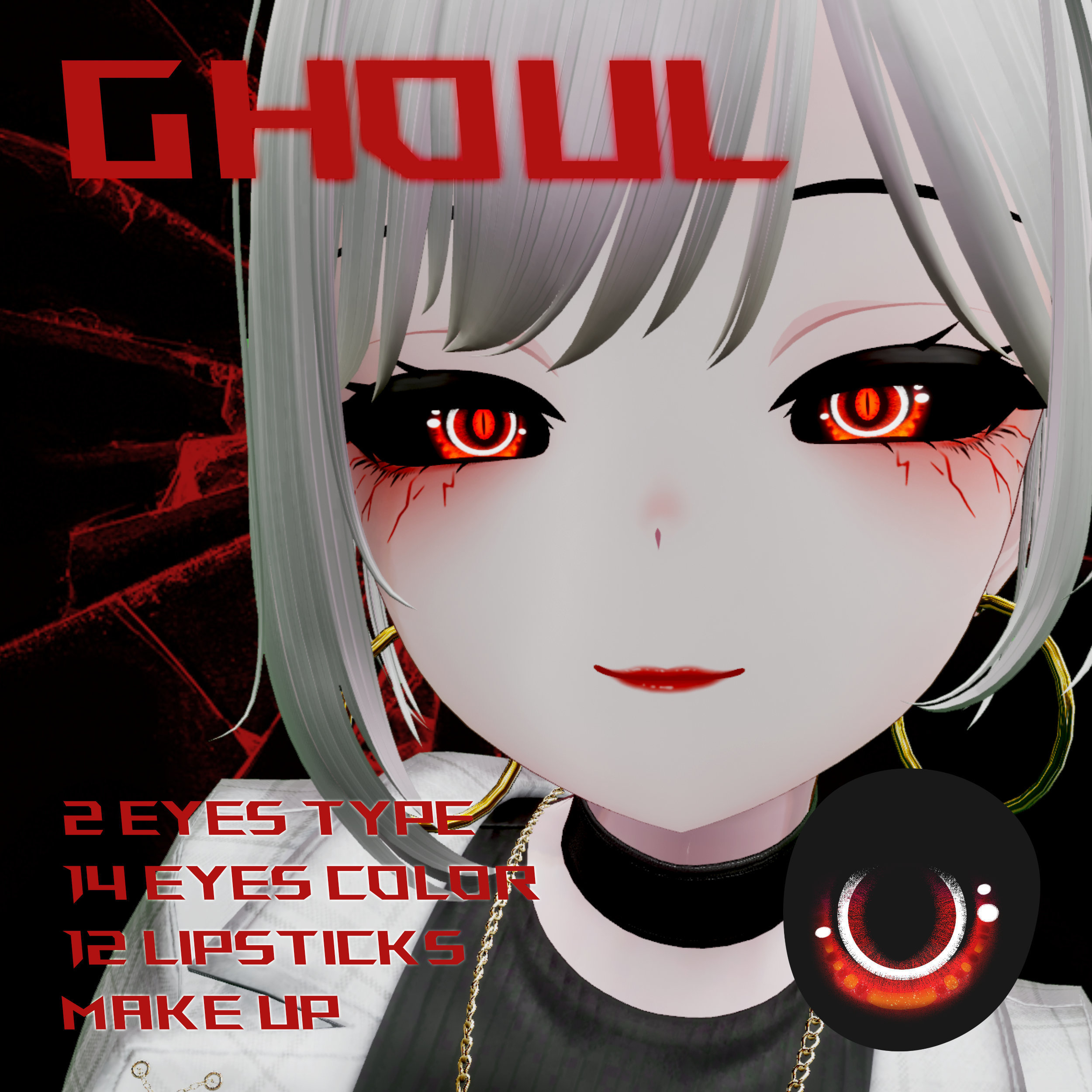[8 Avatars] Ghoul Eyes and Make Up Textures