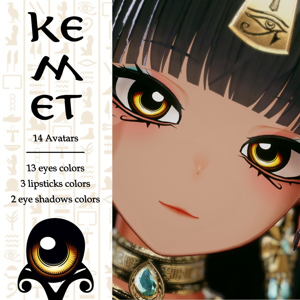[14 Avatars] Kemet Eyes and Make Up Textures