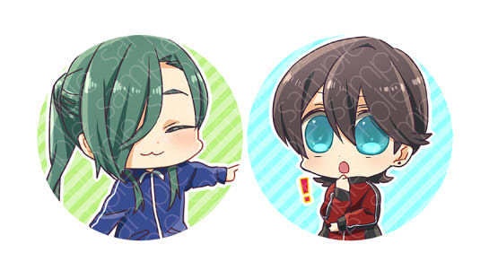 脇差たちが楽しそうな缶バッチ にかほりセット