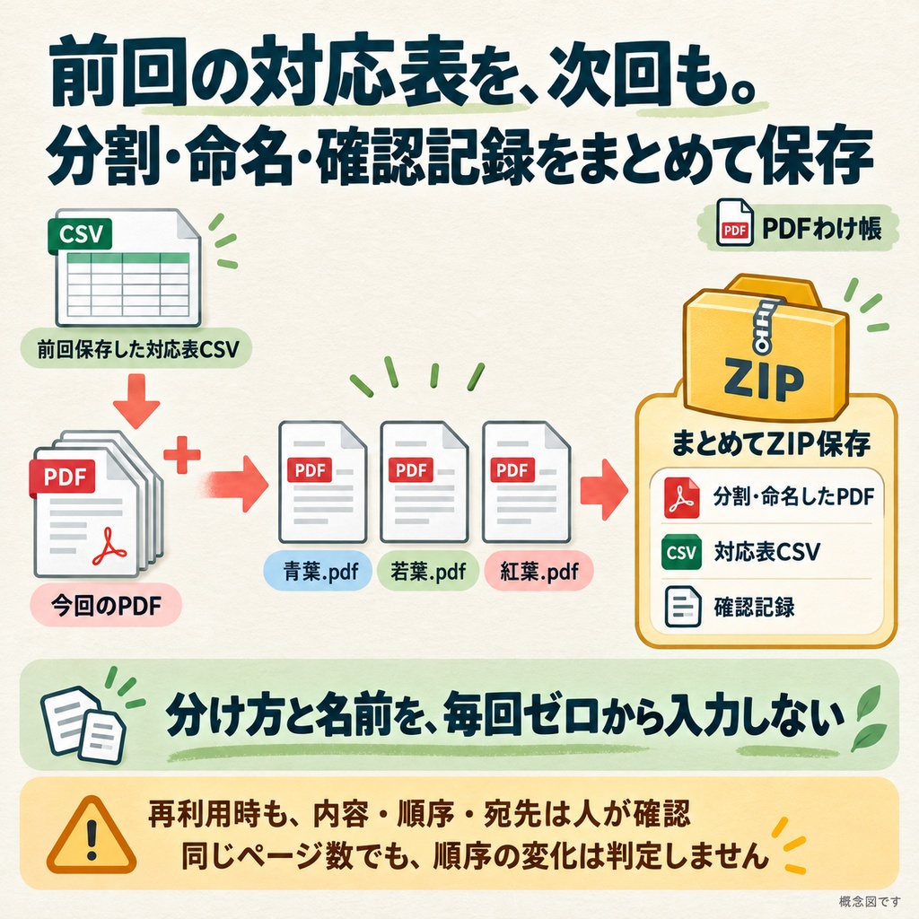 PDFわけ帳|対応表からPDFを分割・命名【Windows/買い切り】