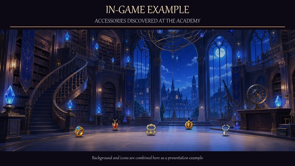 ファンタジーアクセサリーアイコン100種|ゲーム制作向け