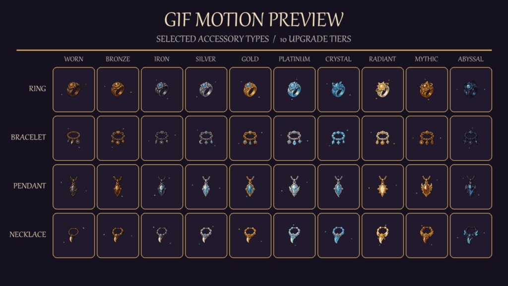 ファンタジーアクセサリーアイコン100種|ゲーム制作向け