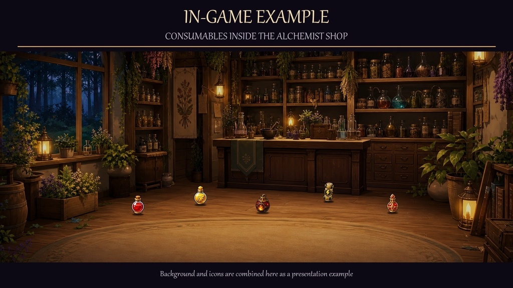 ファンタジー消耗品アイコン100種|ゲーム制作向け