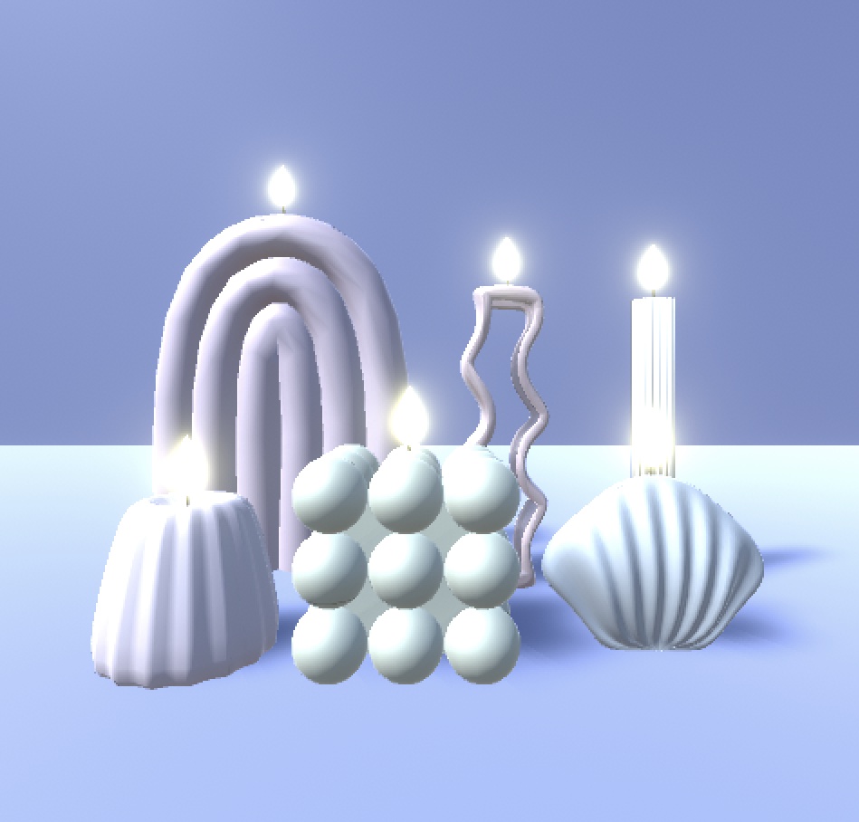 (VRChat向け3Dモデル) 灯りゆらめく6種類のキャンドルセット