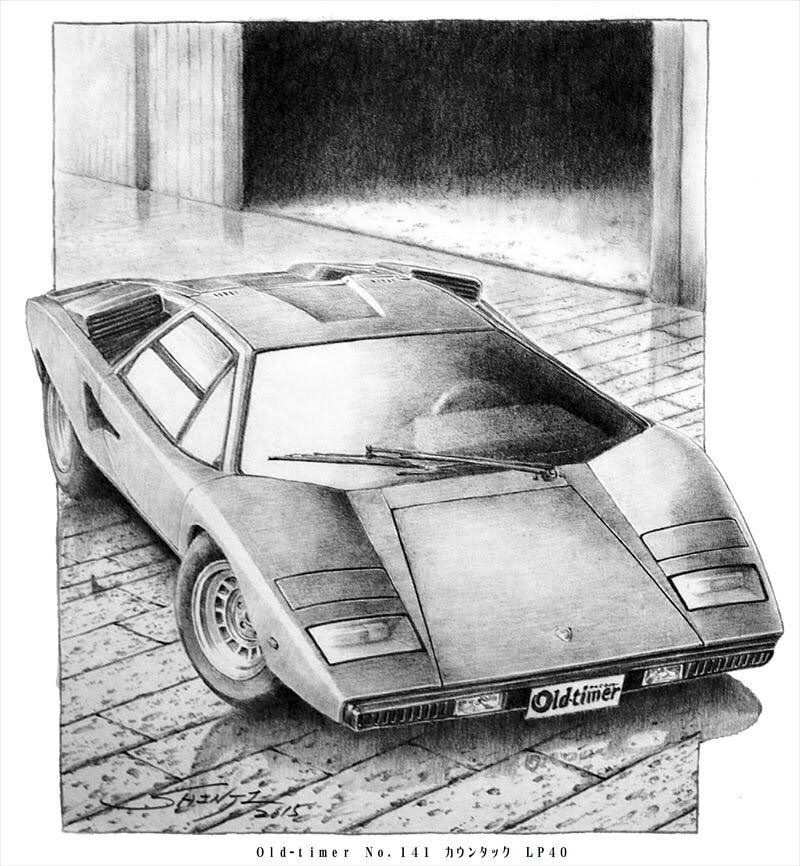 鉛筆画 カウンタック 原画一点モノ