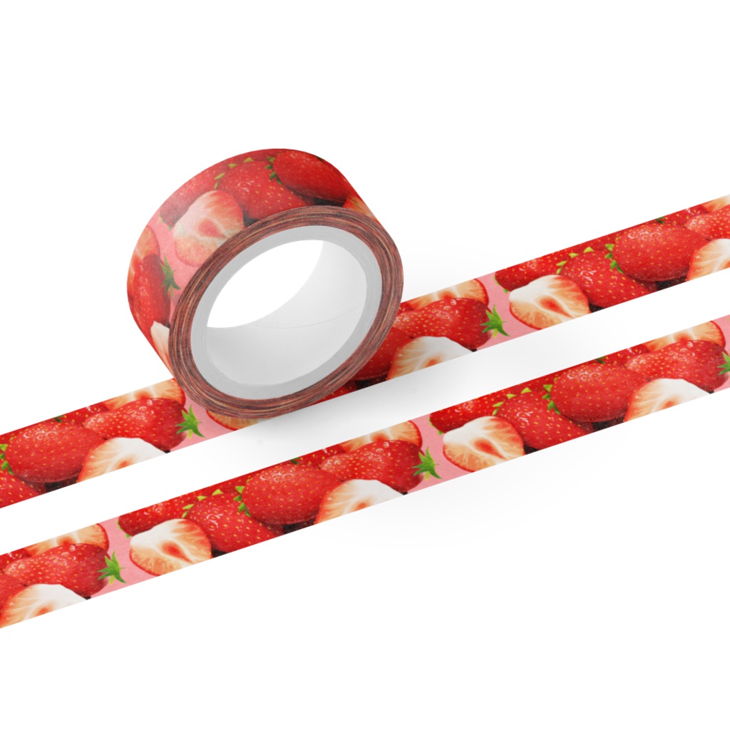 いちごだらけのマスキングテープ(レッド/ピンク)
