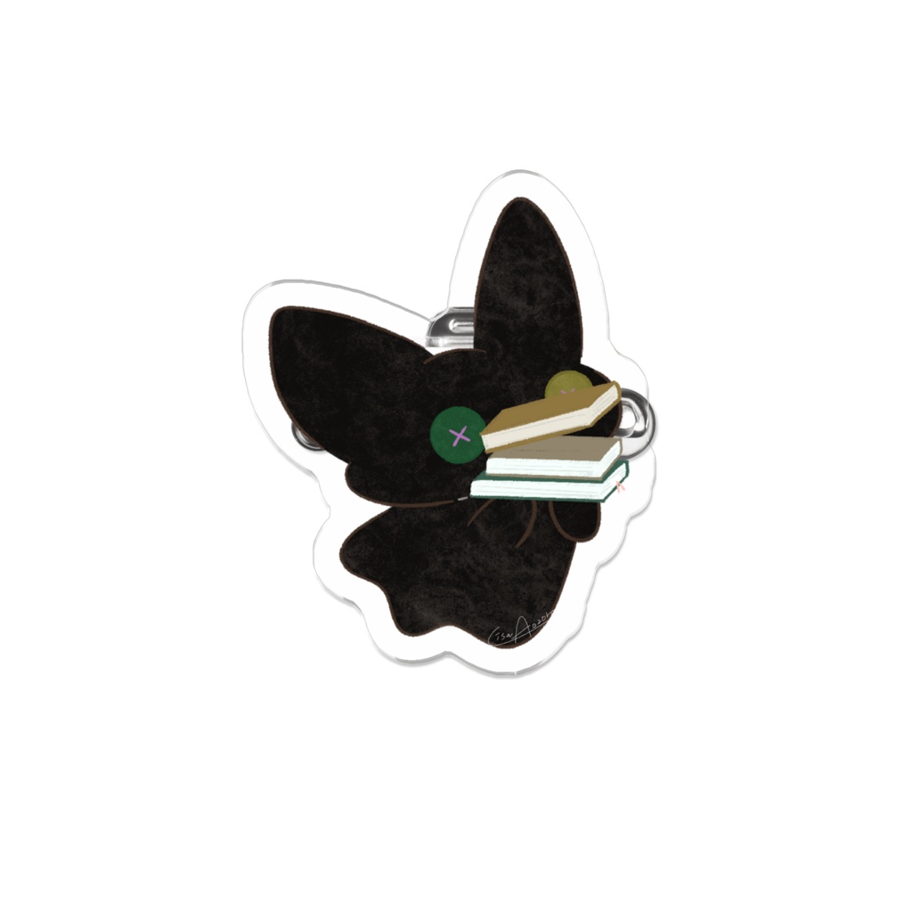 おばけねこのアクリルバッヂ🐈‍⬛📚