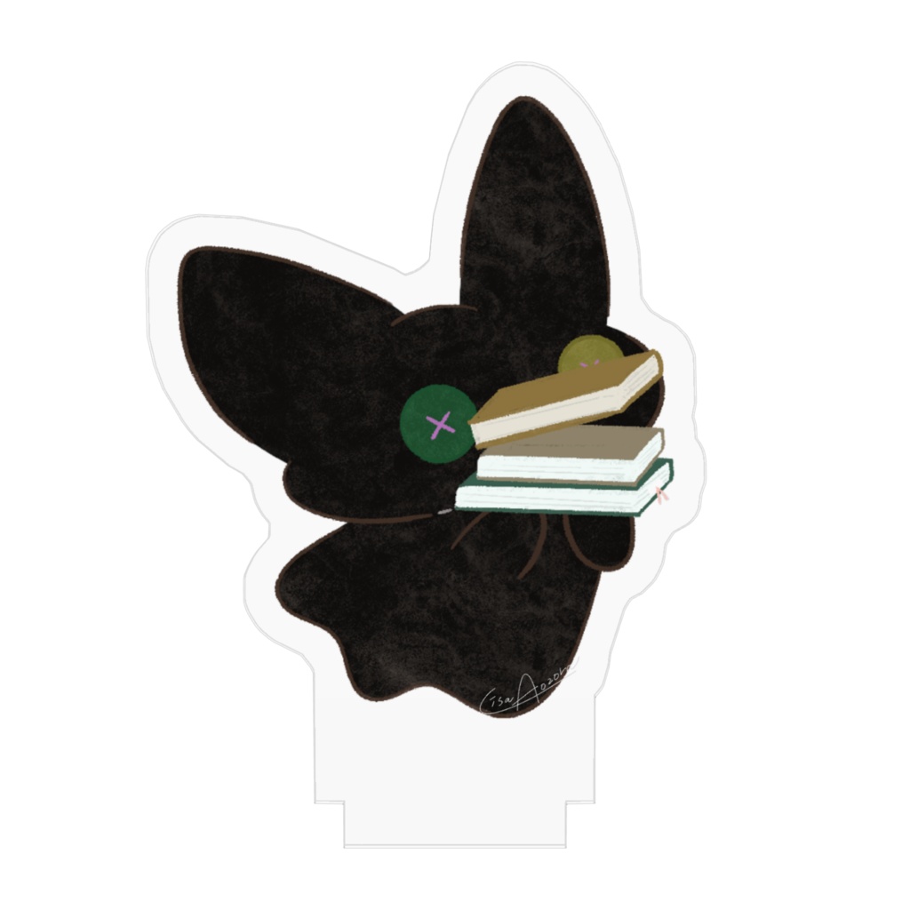 おばけねこのアクリルフィギュア📚🐈⬛