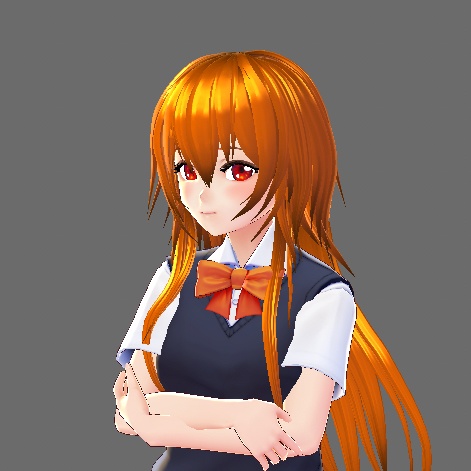 Anime Girl Long Orange hair