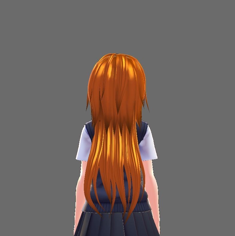 Anime Girl Long Orange hair