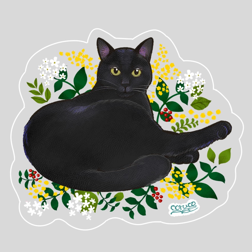 猫3匹のダイカットステッカー(単品)