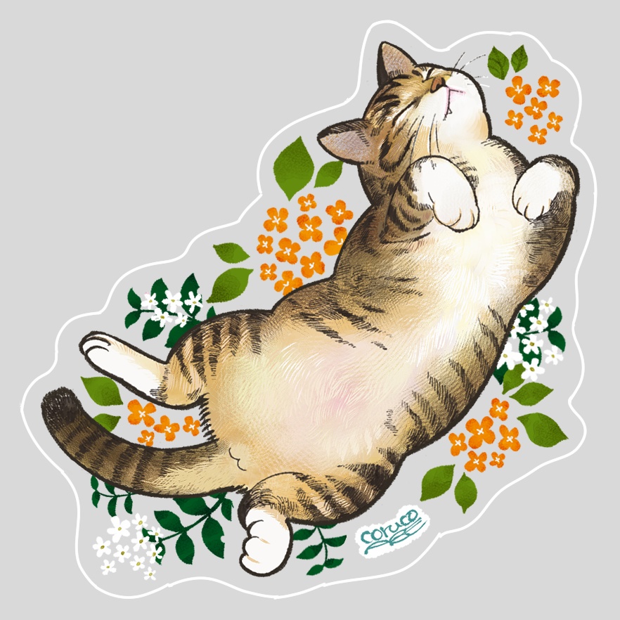 猫3匹のダイカットステッカー(単品)