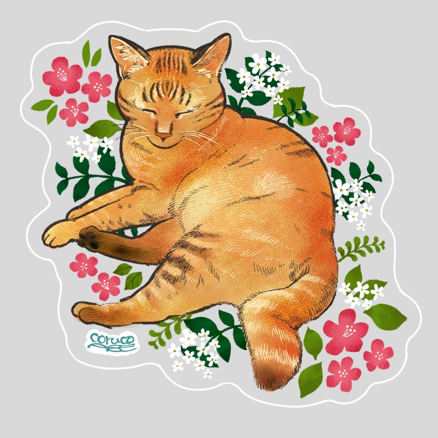 猫3匹のダイカットステッカー(単品)