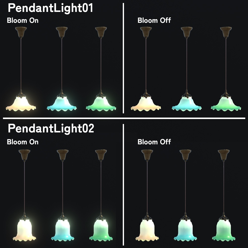 3Dレトロペンダントライトセット(4種×色3種)