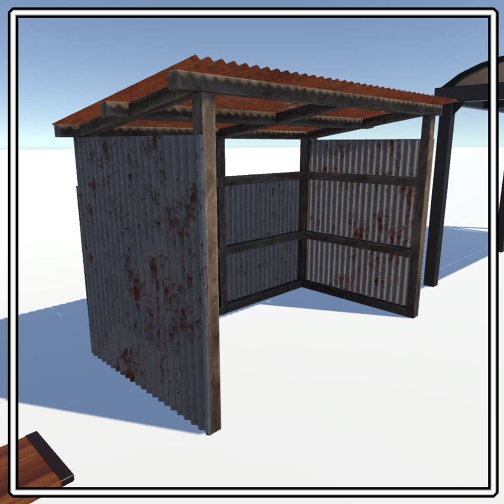 【改変用テクスチャ有】バス停セット(7種)