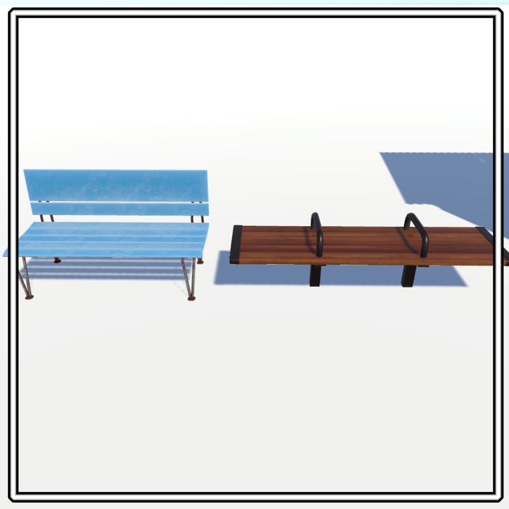 【改変用テクスチャ有】バス停セット(7種)