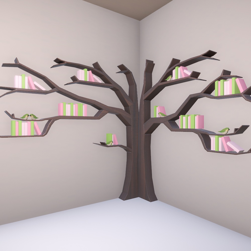 木の形の本棚セット(15種)