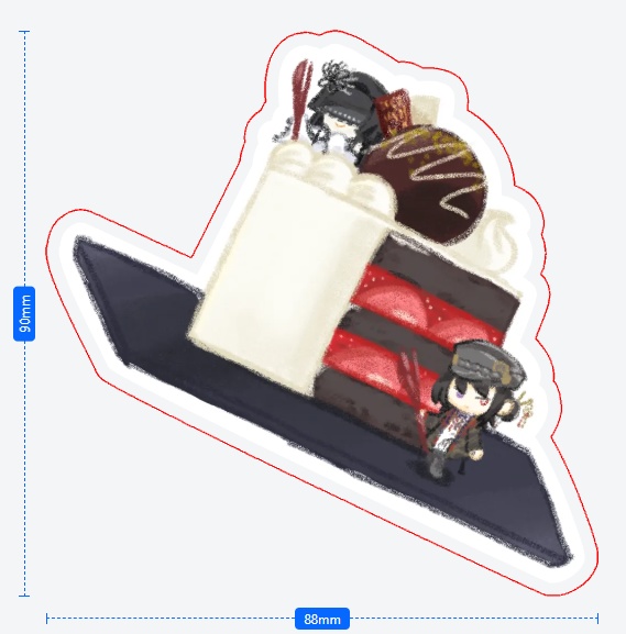 キャラクタースイーツダイカットステッカー(UTA声喫茶)