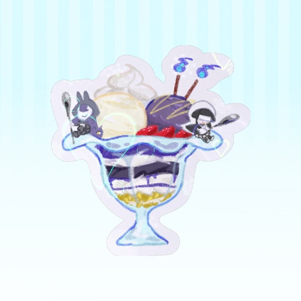 キャラクタースイーツダイカットステッカー(UTA声喫茶)