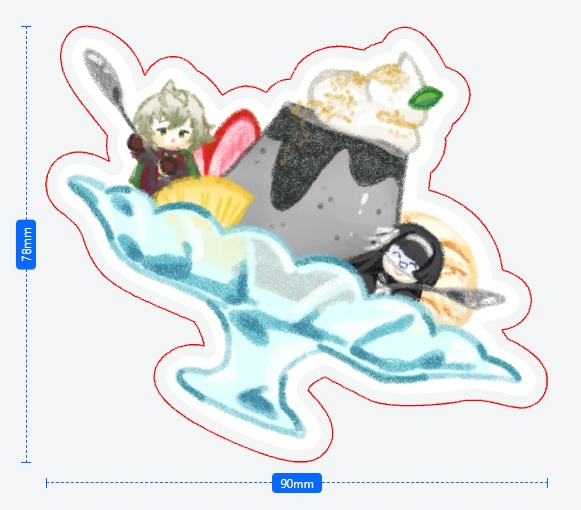 キャラクタースイーツダイカットステッカー(UTA声喫茶)