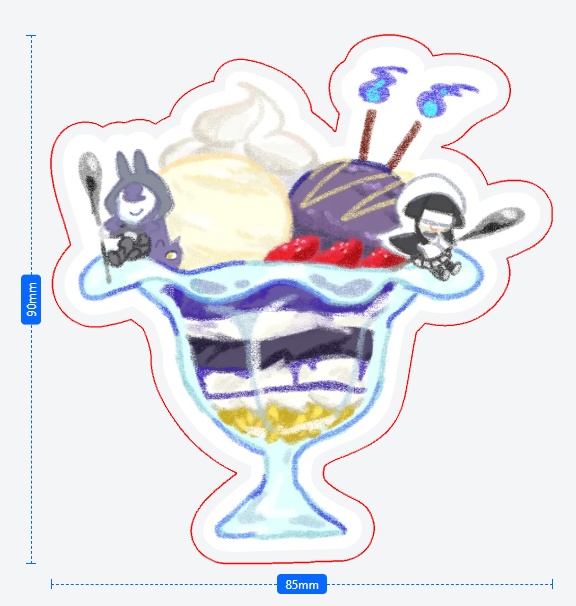 キャラクタースイーツダイカットステッカー(UTA声喫茶)