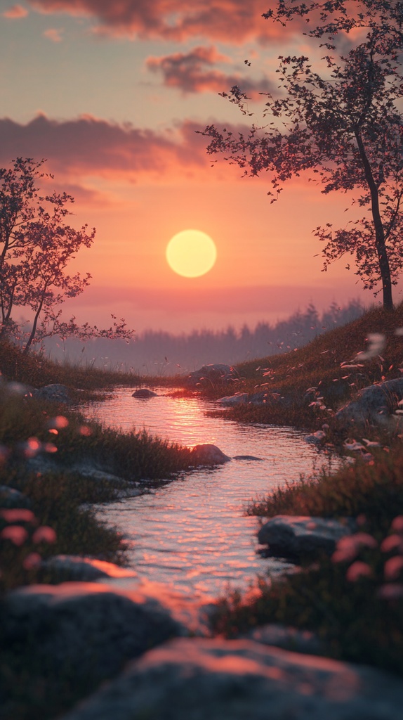 【恋愛運上昇】夕焼けのスマホ待ち受け画像(4点セット)