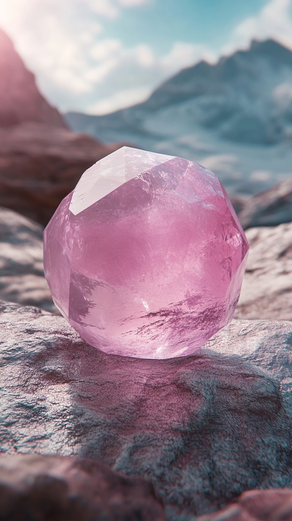 【恋愛運上昇】ローズクォーツのスマホ用待ち受け画像