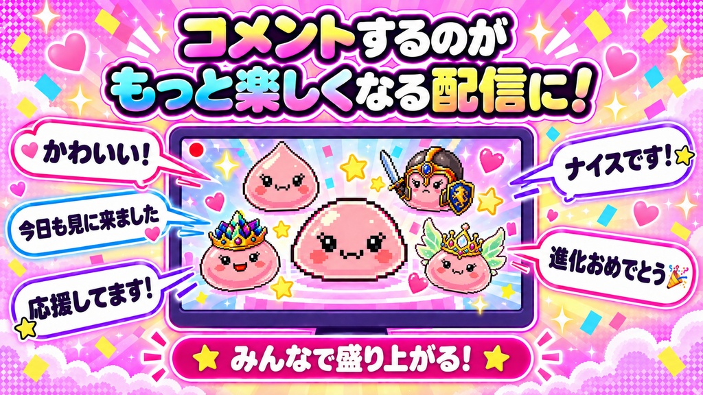 コメスラ進化2 Connect【Twitch専用】コメントで育つ配信オーバーレイ