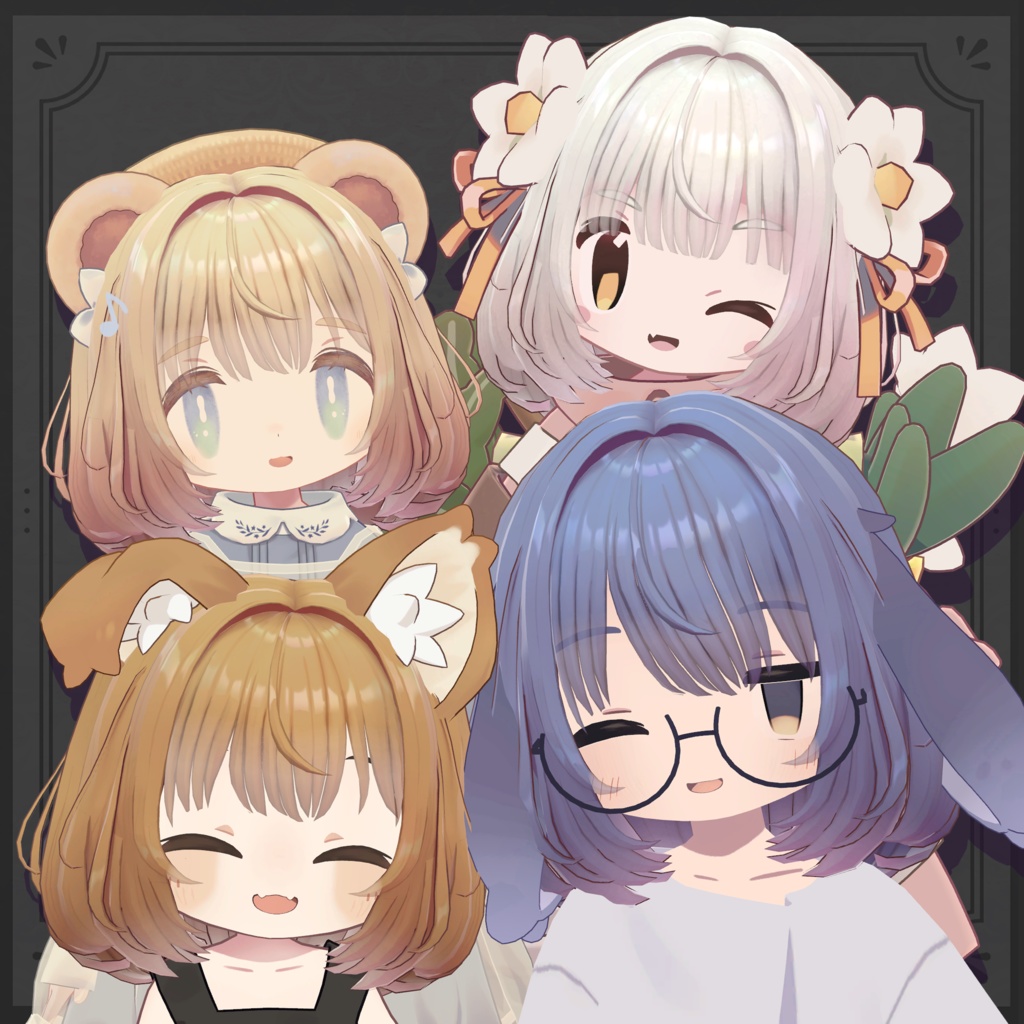 【33アバター対応】ふわもふミディアムヘア -Fuwamofu Medium Hair-【PB対応】