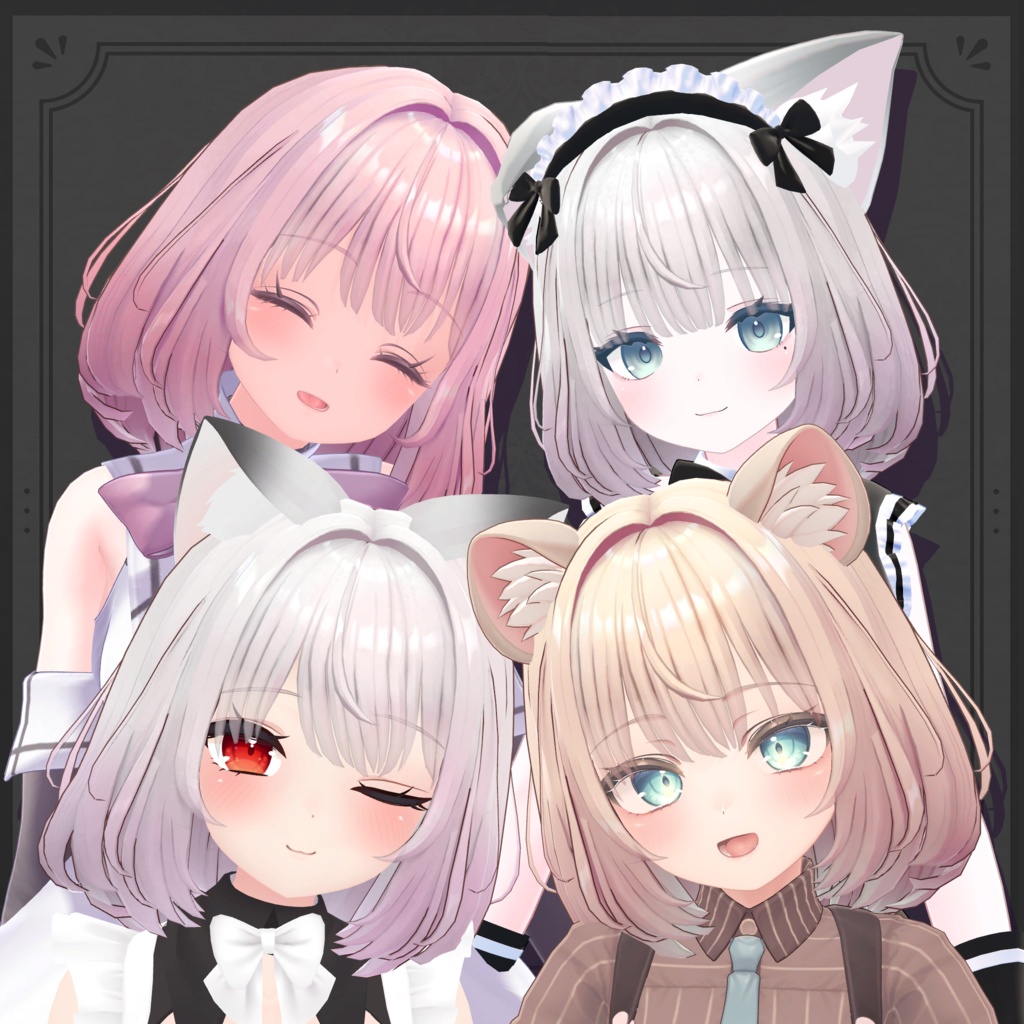 【33アバター対応】ふわもふミディアムヘア -Fuwamofu Medium Hair-【PB対応】